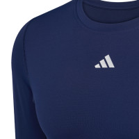 adidas Techfit Ondershirt Lange Mouwen Donkerblauw Wit
