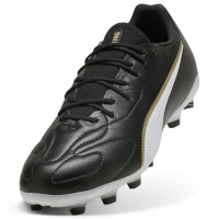 PUMA King 20 Match Gras / Kunstgras Voetbalschoenen (MG) Zwart Wit Goud