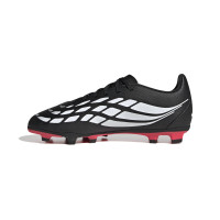 adidas Predator Club Gras / Kunstgras Voetbalschoenen (MG) Kids Zwart Wit Rood