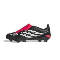 adidas Predator League FT Gras Voetbalschoenen (FG) Kids Zwart Wit Rood