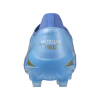 Mizuno Morelia Neo IV Beta Elite Gras Voetbalschoenen (FG) Blauw Grijs Goud