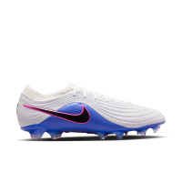 Nike Tiempo Maestro Elite Gazon Naturel Chaussures de Foot (FG) Blanc Bleu Rose Vif