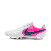 Nike Tiempo Ligera Pro Gras Voetbalschoenen (FG) Wit Blauw Felroze