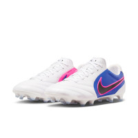 Nike Tiempo Ligera Pro Gras Voetbalschoenen (FG) Wit Blauw Felroze
