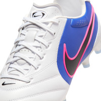 Nike Tiempo Ligera Pro Gras Voetbalschoenen (FG) Wit Blauw Felroze
