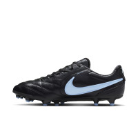 Nike Tiempo Ligera Pro Gras Voetbalschoenen (FG) Zwart Lichtblauw