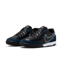 Nike Tiempo Street Gato Straatvoetbalschoenen Zwart Obsidian Lichtblauw