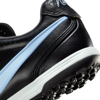 Nike Tiempo Ligera Pro Turf Football Boots (TF) Black Light Blue