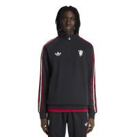adidas Manchester United Originals Trainingspak 1/4-Zip Zwart Wit Rood