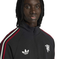adidas Manchester United Originals Trainingstrui 1/4-Zip Zwart Wit Rood
