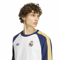 adidas Real Madrid Originals Crew Sweater White Dark Blue Light Orange