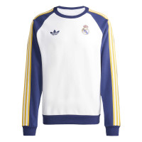 adidas Real Madrid Originals Crew Sweater White Dark Blue Light Orange