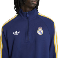 adidas Real Madrid Originals Trainingstrui 1/4-Zip Donkerblauw Wit Goud