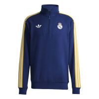 adidas Real Madrid Originals Trainingstrui 1/4-Zip Donkerblauw Wit Goud