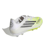 adidas F50 Sparkfusion League Low Gras / Kunstgras Voetbalschoenen (MG) Dames Wit Grijs Neongeel