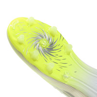 adidas F50 Sparkfusion League Low Gras / Kunstgras Voetbalschoenen (MG) Dames Wit Grijs Neongeel