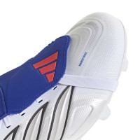 adidas Predator League FT Gras Voetbalschoenen (FG) Wit Zilver Blauw Rood