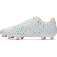 Under Armour Shadow Select 4 Gras Voetbalschoenen (FG) Wit Donkerblauw Azuurblauw Oranje