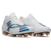 Under Armour Shadow Elite 4 Mach Voetbalschoenen (FG) Wit Donkerblauw Azuurblauw Oranje