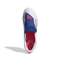 adidas Predator Club FT Gras / Kunstgras Voetbalschoenen (MG) Wit Zilver Blauw Rood