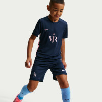 Nike Vinicius Jr Academy Training Shirt Kids Dark Blue Light Pink Silver