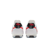 Nike Tiempo Ligera Pro Gras Voetbalschoenen (FG) Wit Zwart Felrood