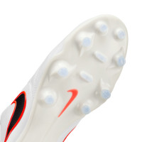 Nike Tiempo Ligera Pro Gras Voetbalschoenen (FG) Wit Zwart Felrood
