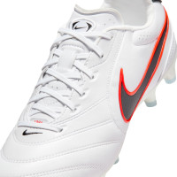 Nike Tiempo Ligera Pro Gras Voetbalschoenen (FG) Wit Zwart Felrood