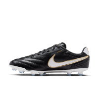 Nike Tiempo Ligera Pro Gras Football Boots (FG) Black White Gold