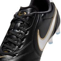 Nike Tiempo Ligera Pro Gras Football Boots (FG) Black White Gold