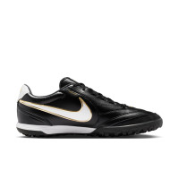 Nike Tiempo Ligera Pro Turf Football Boots (TF) Black White Gold