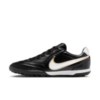 Nike Tiempo Ligera Pro Turf Football Boots (TF) Black White Gold