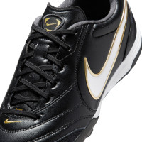 Nike Tiempo Ligera Pro Turf Football Boots (TF) Black White Gold