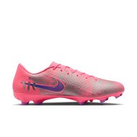 Nike Zoom Mercurial Vapor 16 Vinicius Júnior Academy Gras / Kunstgras Voetbalschoenen (MG) Felroze Paars Zilver