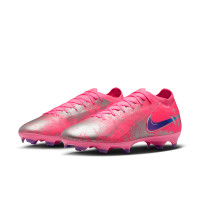 Nike Zoom Mercurial Vapor 16 Vinicius Júnior Pro Gras Voetbalschoenen (FG) Felroze Paars Zilver