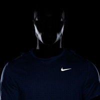 Nike Miler Breathe Trainingsshirt Blauw Zilver