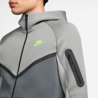 Nike Tech Fleece Sportswear Vest Grijs Donkergrijs Felgroen