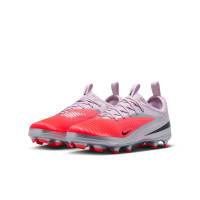 Nike Phantom 6 Low Alèxia Putellas Academy Gras / Kunstgras Voetbalschoenen (MG) Kids Lichtpaars Felrood Zilver
