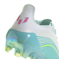 adidas F50 Messi Elite Gras Football Boots (FG) White Turquoise Pink