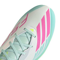 adidas F50 Messi Elite Gras Football Boots (FG) White Turquoise Pink
