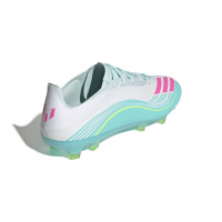 adidas F50 Messi Pro Gras Football Boots (FG) White Turquoise Pink