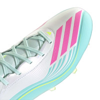 adidas F50 Messi Pro Gras Football Boots (FG) White Turquoise Pink