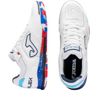 Joma Top Flex Rebound Zaalvoetbalschoenen (IN) Wit Blauw Rood Felblauw