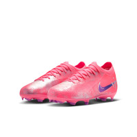 Nike Zoom Mercurial Vapor 16 Vinicius Júnior Pro Gras Voetbalschoenen (FG) Kids Felroze Paars Zilver