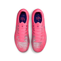 Nike Zoom Mercurial Vapor 16 Vinicius Júnior Pro Gras Voetbalschoenen (FG) Kids Felroze Paars Zilver