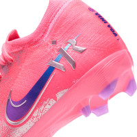 Nike Zoom Mercurial Vapor 16 Vinicius Júnior Pro Gras Voetbalschoenen (FG) Kids Felroze Paars Zilver