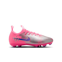 Nike Zoom Mercurial Vapor 16 Vinicius Júnior Academy Gazon Naturel Artificiel Chaussures de Foot (MG) Enfants Rose Vif Mauve