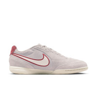 Nike Tiempo Streetgato Premium Straatvoetbalschoenen Grijs Wit Bordeauxrood