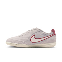 Nike Tiempo Streetgato Premium Straatvoetbalschoenen Grijs Wit Bordeauxrood