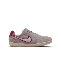 Nike Tiempo Street Gato PRM Straatvoetbalschoenen Kids Grijs Wit Bordeauxrood